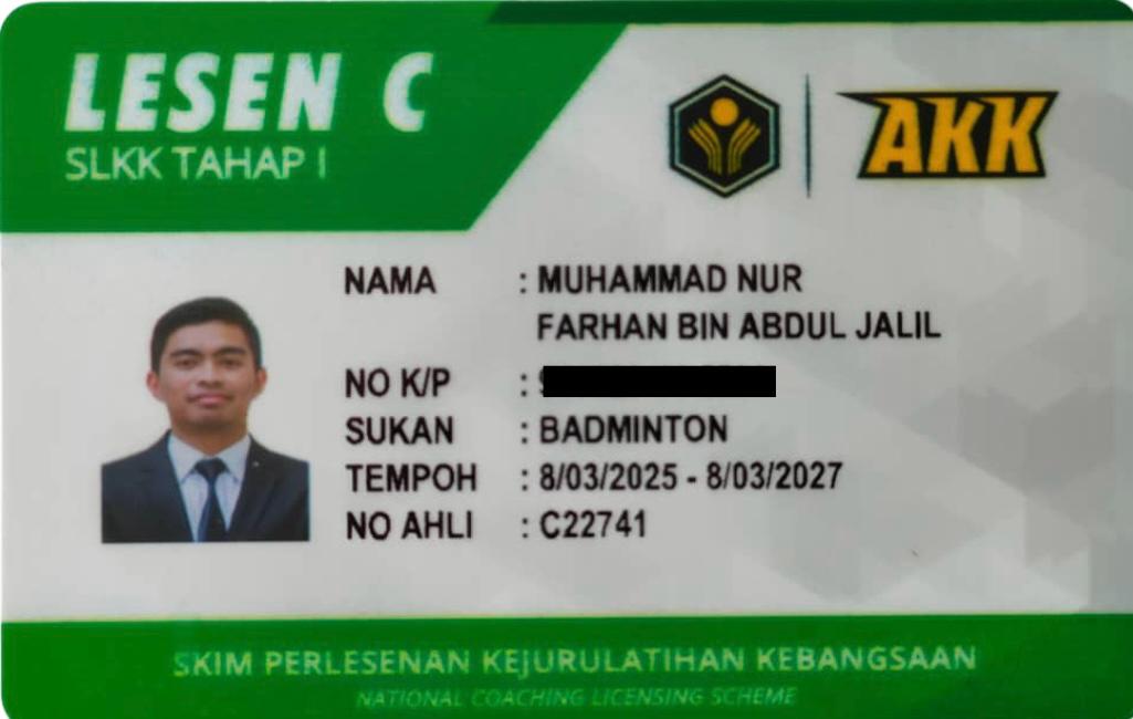 LESEN C — SLKK Tahap 1 — Depan