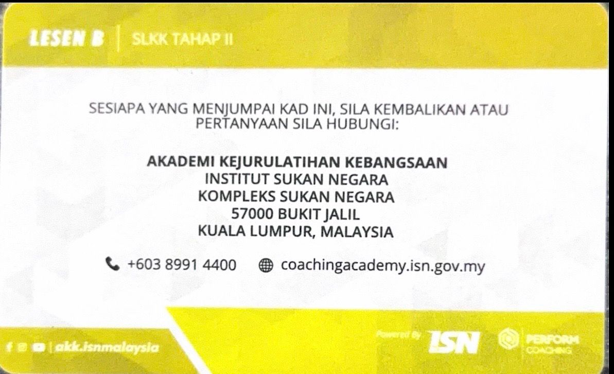 LESEN B — SLKK Tahap 2 — Belakang