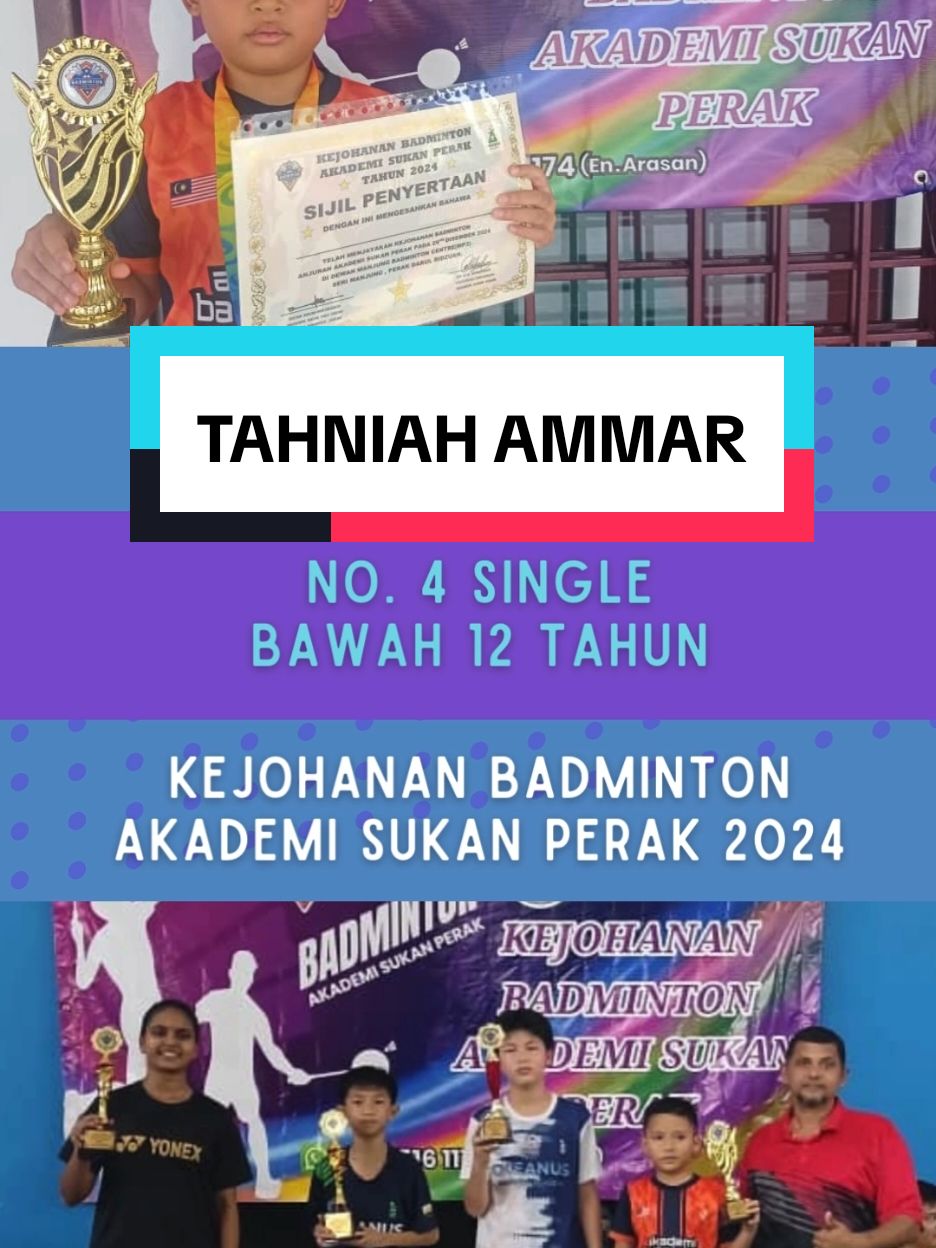 Ammar — No. 4 Perseorangan Kejohanan Badminton Akademi Sukan Perak 2024